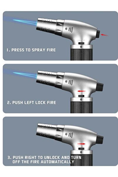 Denx Dinks Charcoal Lighter with Torch, Black/Silver