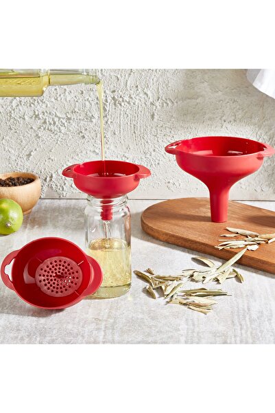 INTEREV 3-Piece Funnel Set with Strainer