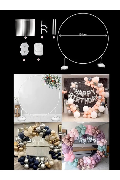 Party City 150 cm Dev Boy Balon Standı – Büyük Yuvarlak Plastik Arka Plan Çemberi | Parti Dekoru