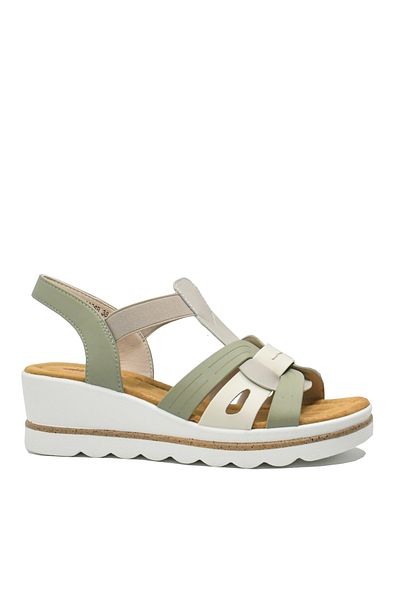 PASS Collection Women's Pass Collection Wedge Sandals, Grey, Leather