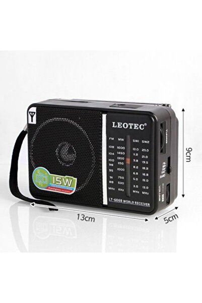 leotec Portable radio FM/MW/SW1/SW2, 15W, 4 Ohm speaker, volume control,