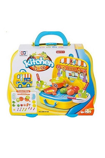Mega Creative Creative kitchen play set yellow suitcase 26 pieces