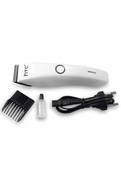 HTC AT 206 rechargeable hair clipper and shaver, white