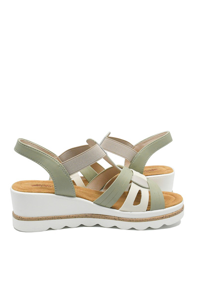 PASS Collection Women's Pass Collection Wedge Sandals, Grey, Leather