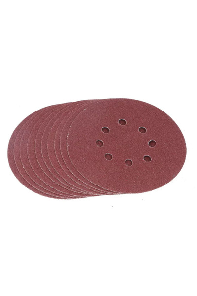 Tactix قرص صنفرة دائري متين مكون من 10 قطع و8 فتحات ومقاس 125 مم