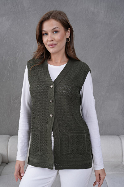 Lamierra Knitwear Knitted Detailed Seasonal Vest