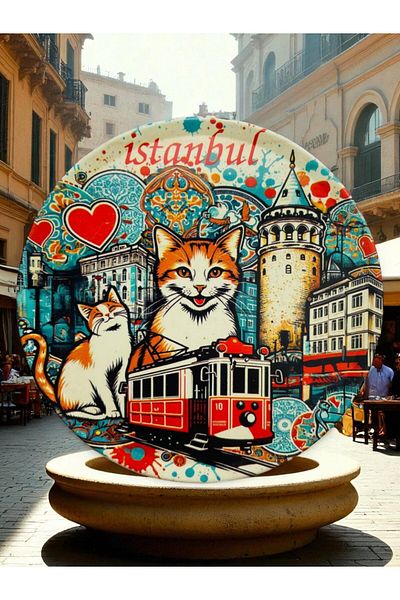 GALATA GIFT Coasters, Round Coasters, 2 Pieces Cat Coffee Coasters-Cat Coasters 9cm