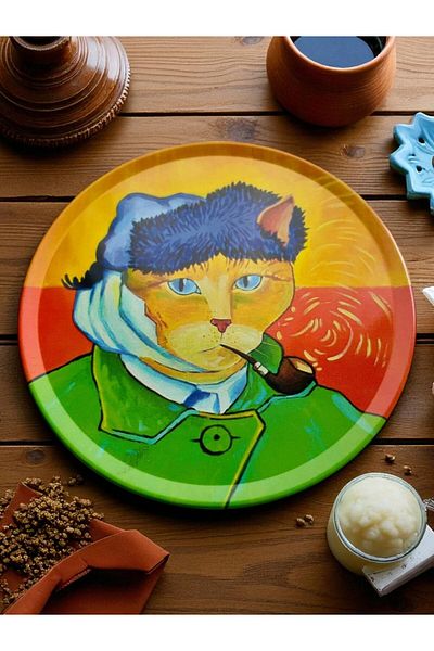 GALATA GIFT Coasters, Round Coasters, 2 Pieces Cat Coffee Coasters-Cat Coasters 9cm