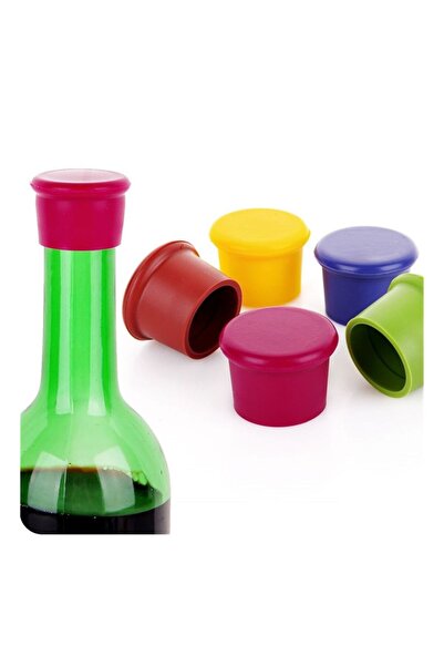 ElastiX Set 5 capace din silicon pentru sticle, dopuri din silicon multicolore