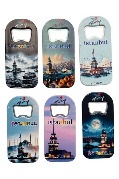 GALATA GIFT Bottle Opener, Opener Magnet (6) Pieces Istanbul Themed Refrigerator Magnet, Soda Soda Pop Opener 9cm
