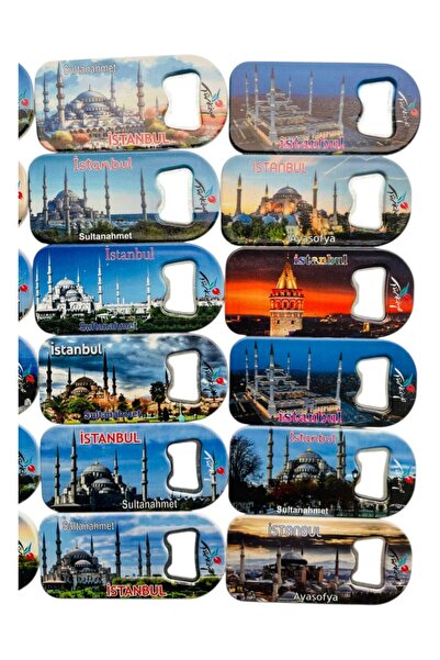 GALATA GIFT Bottle Opener, Opener Magnet (6) Pieces Istanbul Themed Refrigerator Magnet, Soda Soda Pop Opener 9cm