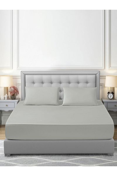 Donetella Fitted Sheet Set – 200x200 cm King Size, 1 Sheet + 2 Pillowcases, 35 cm Deep Pocket