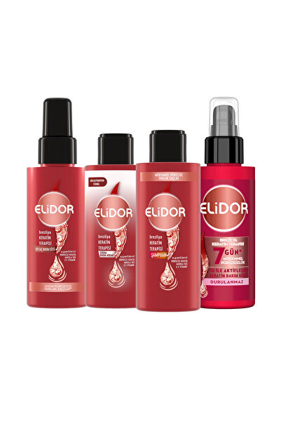 Elidor Brezilya Keratin Terapisi Saç Bakım Seti Seyahat Boy 4'lü