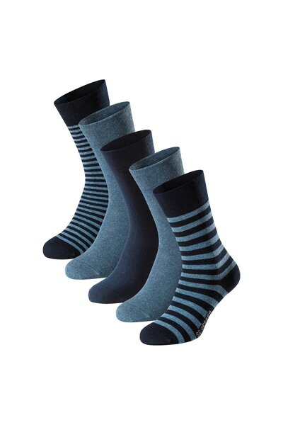 Schiesser Herren Socken, 5er Pack - "Bluebird", Baumwoll-Mix, uni/gemustert
