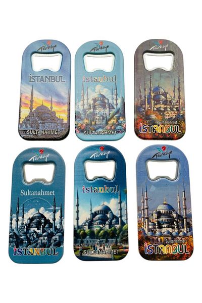 GALATA GIFT Bottle Opener, Opener Magnet (6) Pieces Istanbul Themed Refrigerator Magnet, Soda Soda Pop Opener 9cm