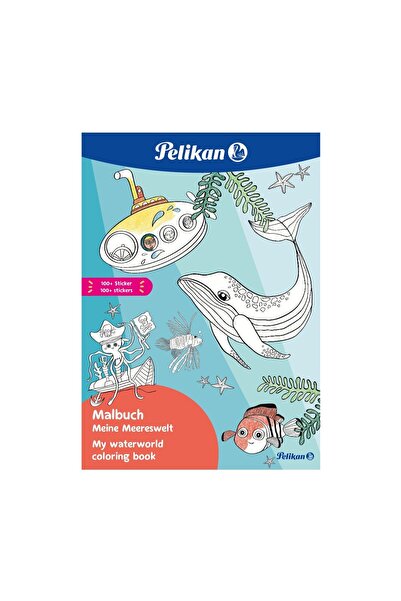 Pelikan Coloring Book Blue Sea, Format A4, 48 Pages, Includes 100 Stickers, C...