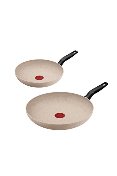 TEFAL Beige essential 2-piece pan set 28 cm & 24 cm