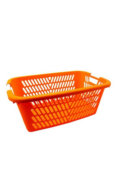 Strend Pro Laundry basket, 2 handles, plastic, orange, 61x40x23 cm, Strend Pro