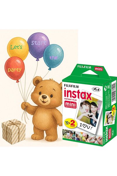 Fujifilm Film Instax Mini 2x10 + Felicitare Party – Pachet Instant Creativ
