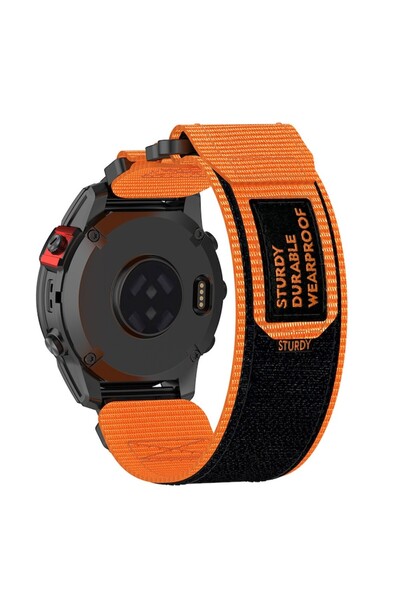 Danex Replacement strap compatible with Garmin Fenix/Forerunner/Approach (textile, orange)