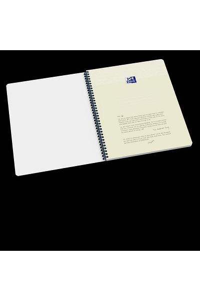 Oxford Origins A4+, 70f, Optik 90g, Spirală dublă, Ecolabel, Microperforată, Grilă, Albastru închis