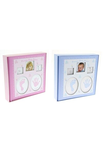 PROCART Album foto personalizabil pentru bebeluși, 200 de fotografii, 10x15, urme de pași de bebeluș, Cutie albastră