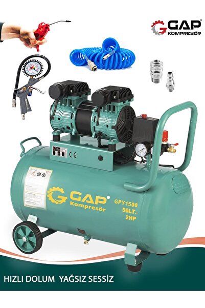 Germany Style Germany Stle GP 50 Litre Sessiz Yağsız Hızlı Dolum 2 HP Kompres...