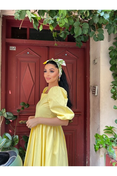 KÜÇÜĞÜM BUTİK Limon Desenli Poplin Bandana