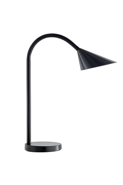 OEM Lampă de birou Unilux LED Sol, rotație 360°, întrerupător pornit/oprit pe cablu, braț metalic cauciucat, culoare neagră