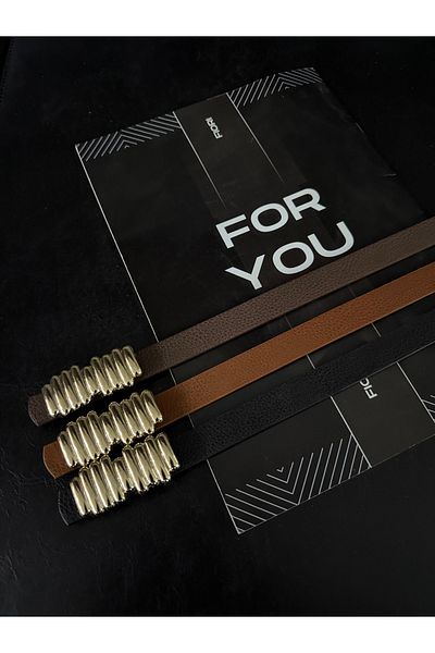 Fiori تصميم قضيب مشبك حزام رفيع للنساء، حزام معطف، حزام قميص، حزام فستان