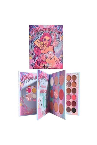 Kevin Set Farduri de Copii Flo Kevin&Coco, cu 69 Nuante, Iluminator, Blush si Conturing, Multicolor