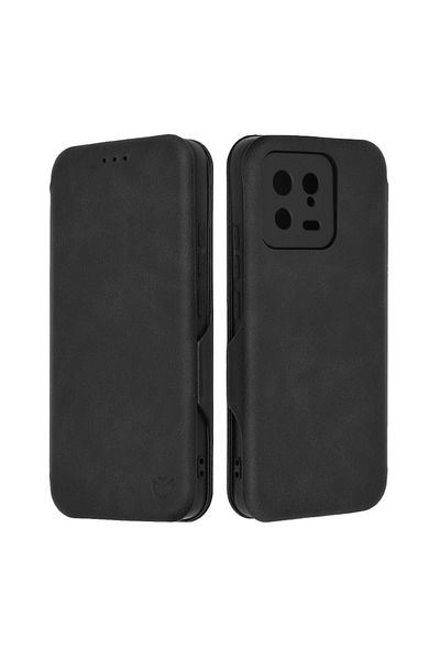 Rao Case compatible with Xiaomi 13, Elegance, T27, Ecological Leather, Pitch Black