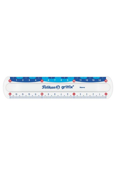 Pelikan Riglă Griffix, transparentă cu două scale, 15 cm, blister inclus, material plastic