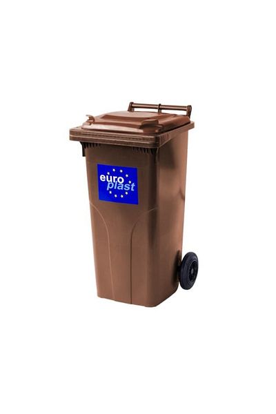 Europlast Pubela cu roti, 120 L, 7.6 Kg, Maro