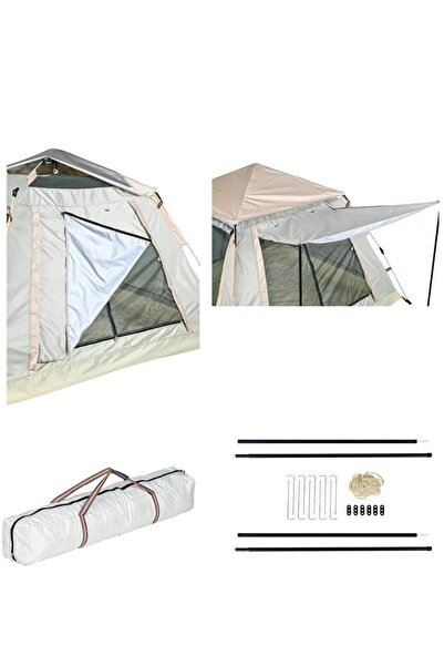 Realx 4 Kişilik Tam Otomatik Tenteli Çift Kapılı Kamp Çadırı 210x210x140