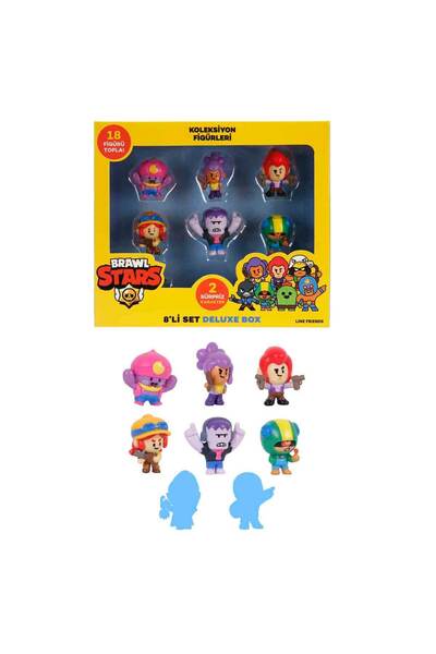 BRAWL STARS Delüks 8'li Figür Seti - Pembe Şapkalı Gene'Li Set