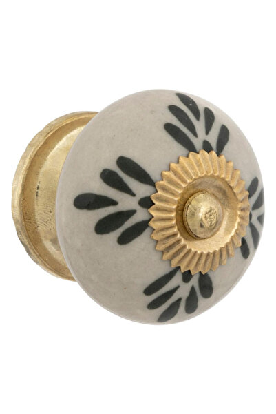 Atmosphera طقم مقابض أثاث دايانا المزخرفة من السيراميك والنحاس، مكون من قطعتين