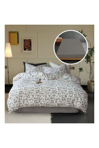 Ralex Bed Linen Tricot Cotton 100% with mattress cover for 160/180 cm x 200 cm, quilt 200 x 230 cm, 2 pill