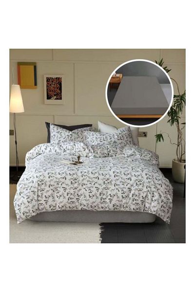 Ralex Bed Linen Tricot Cotton 100% with mattress cover for 160/180 cm x 200 cm, quilt 200 x 230 cm, 2 pill