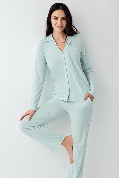 Pierre Cardin Women's Green Pajama Set
