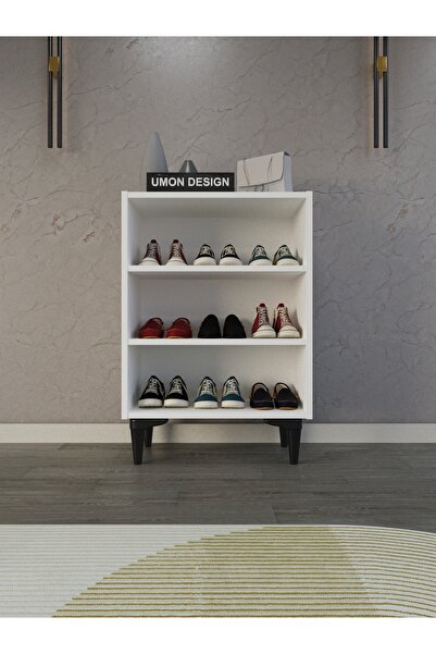 umondesign Line 4 Raflı 2 Kapaklı Ayakkabılık Çok Amaçlı Dolap Ayaklı Dekoratif Kapak