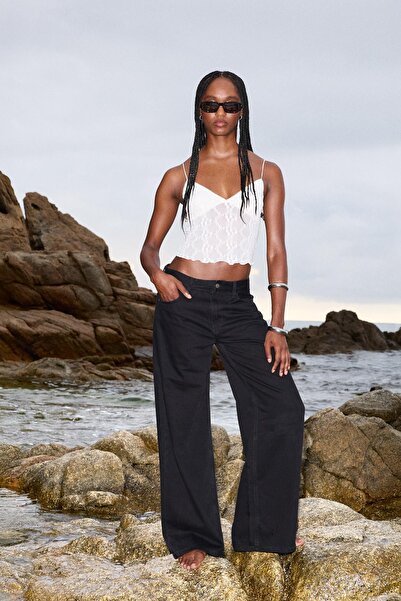 Bershka İŞLEMELİ TÜL ASKILI TOP