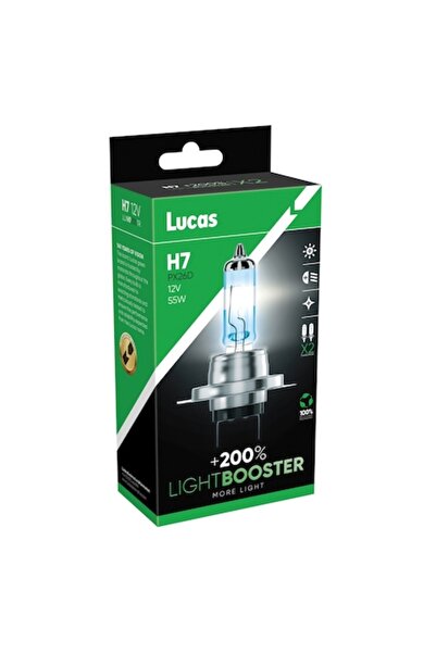 LUCAS Set 2 becuri auto cu halogen H7, PX26D, amplificator de lumină 200%
