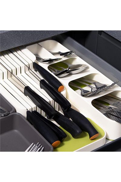 SERSIMO Drawer cutlery organizer, 5 compartments, 40x11x5.5cm, white