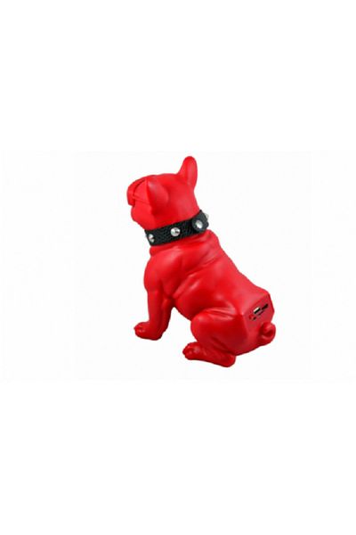 KlaussTech Portable Speaker, Bulldog, Bluetooth, Red/black
