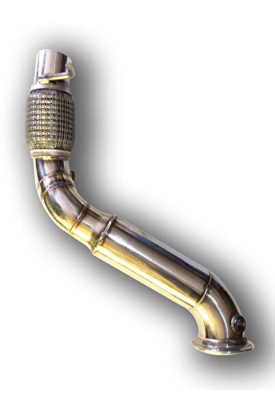 BMW F30 benzinli spiralli downpipe paslanmaz krom