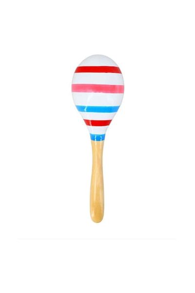 Star Master Musical Instrument for Kids, Wooden Maracas, White, 18.5 cm