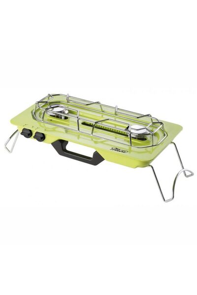 Strend Pro Aragaz smart camping, portabil, 2 arzatoare, aprindere piezo-electrica, 57.5x24x17 cm, Meva