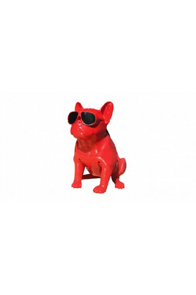 KlaussTech Portable Speaker, Bulldog, Bluetooth, Red/black