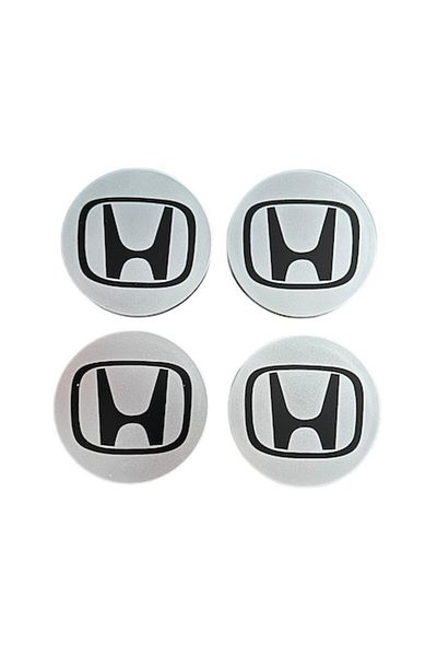Honda Set 4 Alloy Wheel Caps 69mm Gray Black